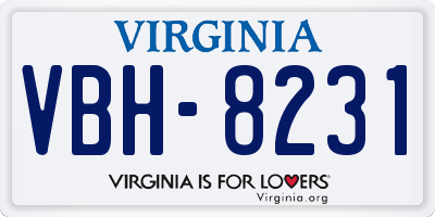 VA license plate VBH8231