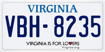 VA license plate VBH8235