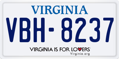 VA license plate VBH8237