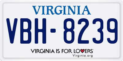 VA license plate VBH8239