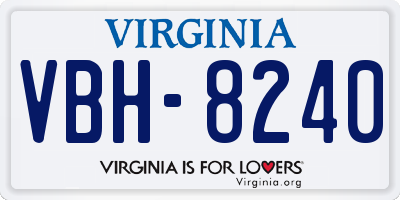 VA license plate VBH8240