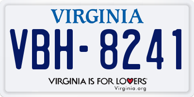 VA license plate VBH8241