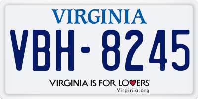VA license plate VBH8245