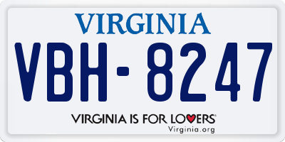 VA license plate VBH8247