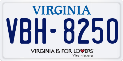 VA license plate VBH8250
