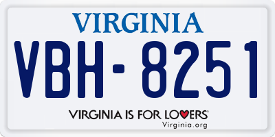 VA license plate VBH8251