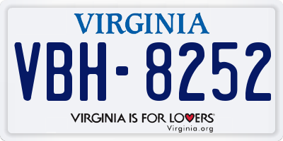 VA license plate VBH8252
