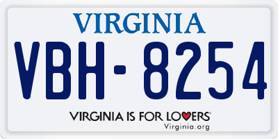 VA license plate VBH8254