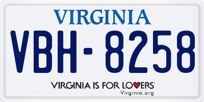 VA license plate VBH8258
