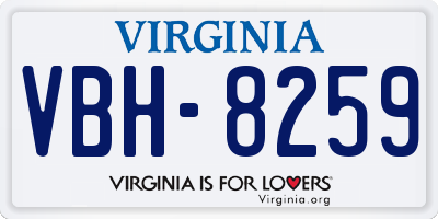 VA license plate VBH8259