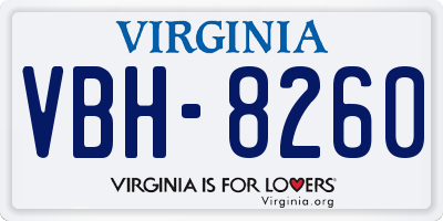 VA license plate VBH8260