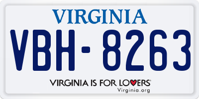 VA license plate VBH8263