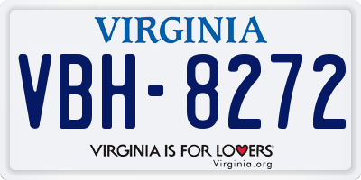VA license plate VBH8272