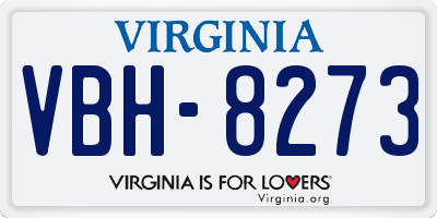 VA license plate VBH8273