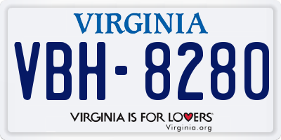 VA license plate VBH8280