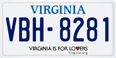 VA license plate VBH8281