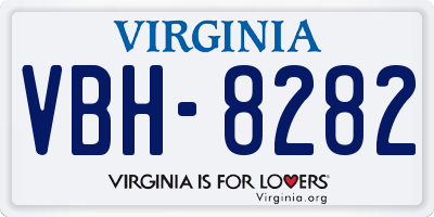 VA license plate VBH8282