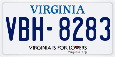 VA license plate VBH8283