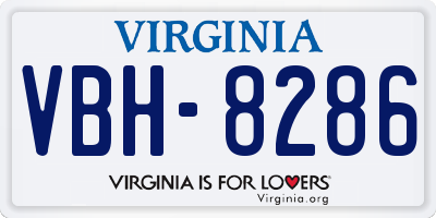 VA license plate VBH8286