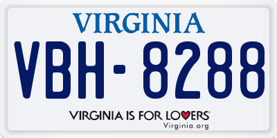 VA license plate VBH8288