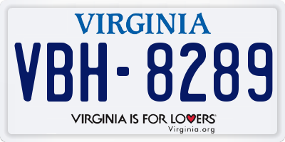 VA license plate VBH8289