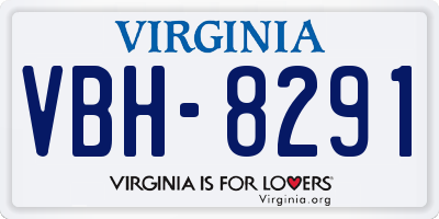 VA license plate VBH8291