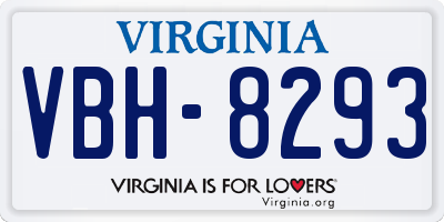 VA license plate VBH8293