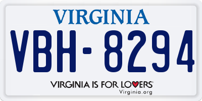 VA license plate VBH8294