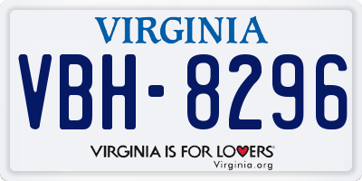 VA license plate VBH8296
