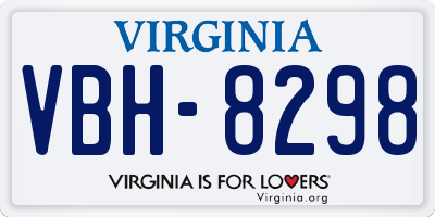 VA license plate VBH8298