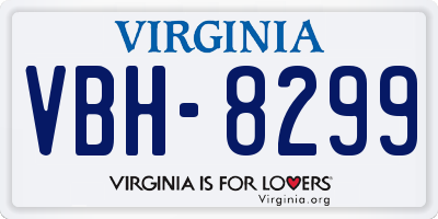 VA license plate VBH8299