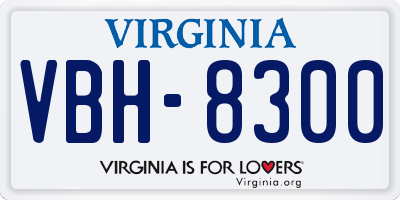 VA license plate VBH8300
