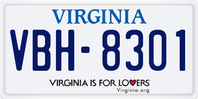 VA license plate VBH8301