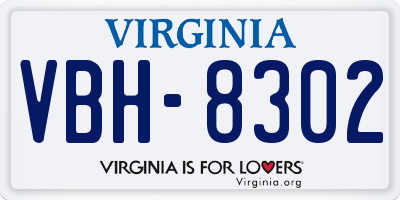 VA license plate VBH8302