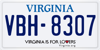 VA license plate VBH8307