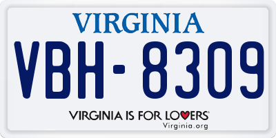VA license plate VBH8309
