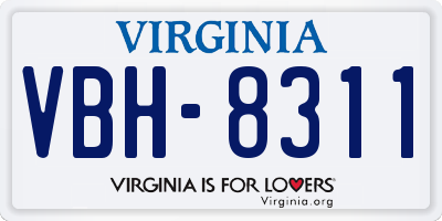 VA license plate VBH8311