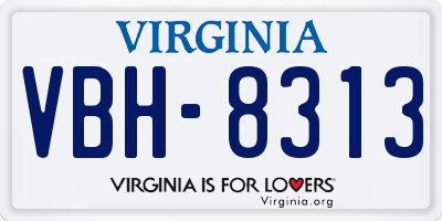 VA license plate VBH8313