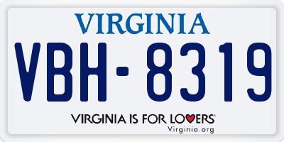 VA license plate VBH8319