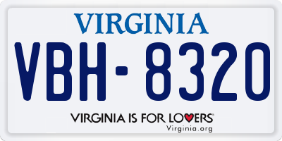 VA license plate VBH8320
