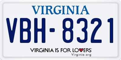 VA license plate VBH8321