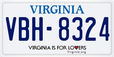 VA license plate VBH8324