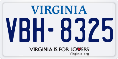 VA license plate VBH8325