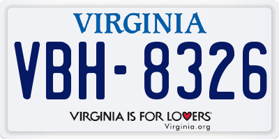 VA license plate VBH8326