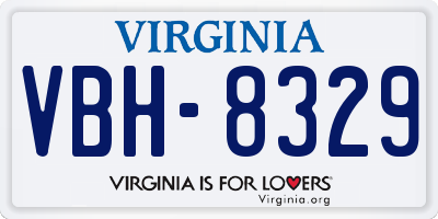 VA license plate VBH8329