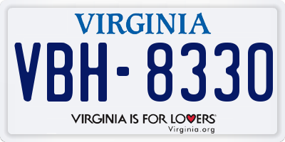 VA license plate VBH8330