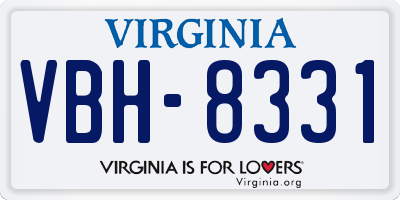 VA license plate VBH8331