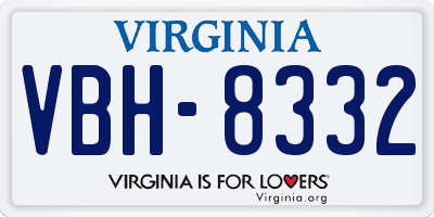 VA license plate VBH8332