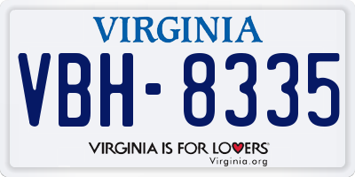 VA license plate VBH8335