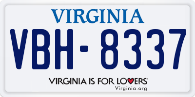 VA license plate VBH8337